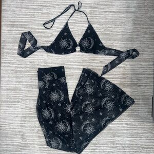 IHeartRaves Celestial Cutie Crop Top/Written in the Stars Bell Bottoms